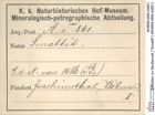 Etiketten zu Skutterudit ("Smaltit") (NHMW-MIN-Ai861)